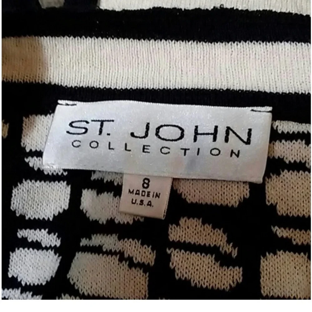 St. John Collection Black and white with fancy detailed accents Cardigan - sz 8 - Picture 7 of 7